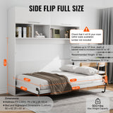 VEVOR Murphy Bed Kit, Full Size, Deluxe DIY Wall Bed Mechanical Hardware Kit, Pneumatic Lever Heavy Duty Bed Frame Support, Folding Cabinet Wall Bed Space Saving Design for Guestroom, Easy to Build