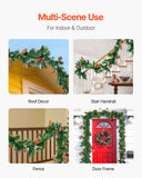 NNEDSZ VEVOR Christmas Garland, 2750mm Artificial Christmas Garland with Light String, Faux Greenery Decoration with Berry Clusters, Pine Needles, Pine Cones, Realistic Xmas Collection for Mantel Fireplace