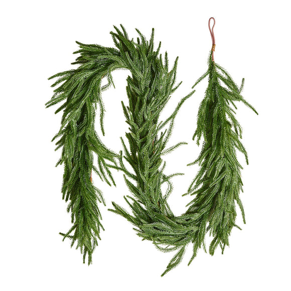 NNEDSZ VEVOR Christmas Garland, 1828 mm Realistic Norfolk Pine Garland, Evergreen Real Touch Artificial Faux Greenery Garlands, for Holiday Indoor Outdoor Xmas Decoration on Table, Mantel, and Fireplace