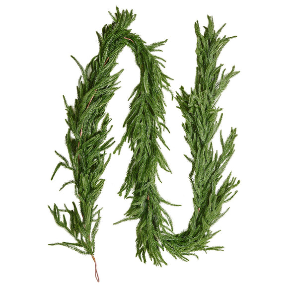 NNEDSZ VEVOR Christmas Garland, 2750 mm Realistic Norfolk Pine Garland, Evergreen Real Touch Artificial Faux Greenery Garlands, for Holiday Indoor Outdoor Xmas Decoration on Table, Mantel, and Fireplace
