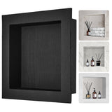 VEVOR Shower Niche Ready for Tile 40.64 x 40.64 cm, Single Shelf Organizer, Square Corners Wall-inserted Niche Recessed, Sealed Protection Modern Soap Storage Niche for Shower Bathroom, Black