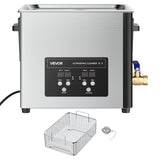 VEVOR 10L Ultrasonic Cleaner, Professional Ultrasonic Cleaner Machine with Cleaning Basket & Digital Display, 180W Stainless Steel 40kHz Cleaning Machine for Watches, Razors, Jewelry, Coins, and More