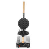 VEVOR Commercial Bubble Waffle Maker, 1400W Egg Pancake Baker Machine, Non-Stick Stainless Steel Egg Bubble Puff, 180° Rotatable, Temp and Time Control, Wooden Handle, for Restaurant Bakery Snack Bar