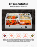 VEVOR Commercial Food Warmer, 1500W Electric Stainless Steel Steam Food Warmer with Lid, 4-Pan Fast Heating Countertop Buffet Bain Marie with Soup & Perforated Ladles, for Catering, Restaurant, Party