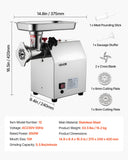 VEVOR Commercial Electric Meat Grinder 5.5 Lbs/Min Sausage Stuffer Maker Kitchen