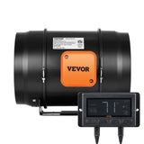 VEVOR Inline Duct Fan, 203.2mm 506.2 CFM with Temperature Humidity Controller, Quiet EC-motor Ventilation Exhaust Fan for Cooling Booster, Grow Tents, Hydroponics