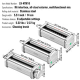 VEVOR 3Pcs Pasta Attachment for KitchenAid Stand Mixer Pasta Roller Cutter Set
