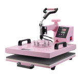 VEVOR Heat Press Machine, 15 x 15 inch, 5 in 1 Heat Transfer Machine with 30 oz Tumbler Press, 360° Swing Away T-Shirt Pressing, Digital Precise Control, for T-Shirts/Mugs/Hats/Plates, Pink