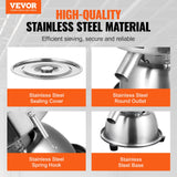 VEVOR Automatic Electric Vibrating Sieve, Stainless Steel Sifter Shaker Machine with 10+60 Mesh, 45W Automatic Powder Sifter Machine Countertop, Electric Sieve Shaker for Flour Powers, Mungbean, Rice