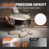 VEVOR Automatic Electric Vibrating Sieve, Stainless Steel Sifter Shaker Machine with 10+60 Mesh, 45W Automatic Powder Sifter Machine Countertop, Electric Sieve Shaker for Flour Powers, Mungbean, Rice