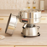 VEVOR Automatic Electric Vibrating Sieve, Stainless Steel Sifter Shaker Machine with 10+60 Mesh, 45W Automatic Powder Sifter Machine Countertop, Electric Sieve Shaker for Flour Powers, Mungbean, Rice