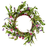 NNEDSZ VEVOR Artificial Decorative Wreath 55.88 cm Pink Green with Daisies Year Round