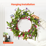 NNEDSZ VEVOR Artificial Decorative Wreath 55.88 cm Pink Green with Daisies Year Round