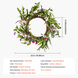 NNEDSZ VEVOR Artificial Decorative Wreath 55.88 cm Pink Green with Daisies Year Round
