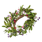 NNEDSZ VEVOR Artificial Decorative Wreath 55.88 cm Pink Green with Daisies Year Round