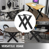 VEVOR Set of 2 Steel Table Legs, 72cm Height 79cm Wide Dining Table Legs, Heavy Duty 7.9cm Square Box Section X Frame Table Legs,72x79x7.9 cm Black Color Industrial Country Style Metal Dining Leg