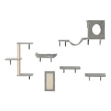 VEVOR Wall Mounted Cat Shelves, Cat Wall Shelves and Perches with Jumping Boards, Hammock, Sofa, Cat Tree & Cat Grip, Cat Furniture and Shelves up to 40 lbs for Sleeping, Playing, Climbing, Set of 6