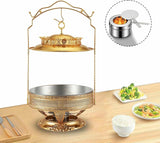NNEDSZ Gold Chafing Dish Buffet Set, Luxury Buffet r Hanging Lid Dining Stove Set with Lid