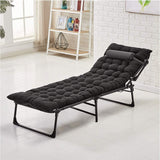 Folding Lounger Zero Gravity Recliner Garden Sun Chair - Black