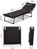Folding Lounger Zero Gravity Recliner Garden Sun Chair - Grey