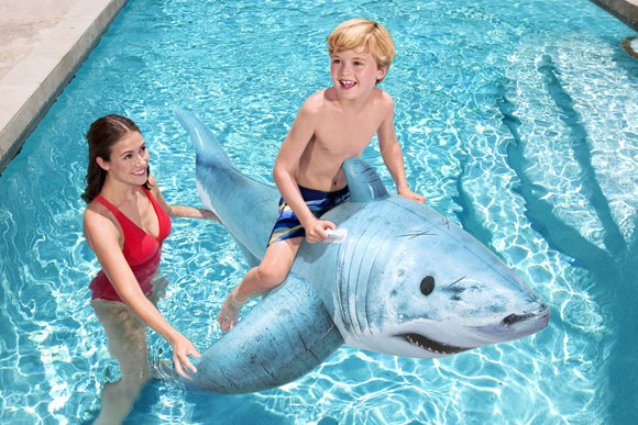 NNEDSZ Bestway 1.83m x 1.02m Realistic Shark Pool Float Inflatable Rubber Ride on for Kids