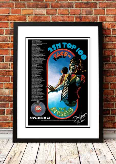 NNEDSZ The Angels (Angel City) 'Face to Face' In Store Poster 1978 - Framed A1