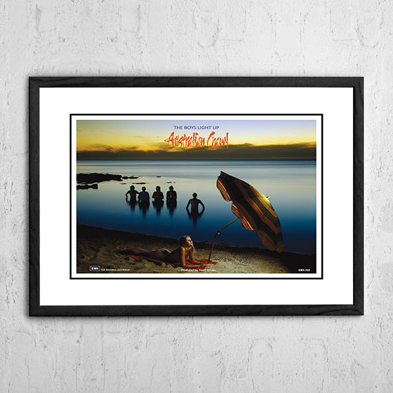NNEDSZ Australian Crawl 'Boys Light Up' In Store Poster 1980- Framed A4
