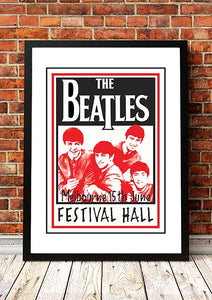 NNEDSZ The Beatles 'Festival Hall' Melbourne, Australian Tour Poster 1964 - Framed A1