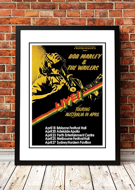 NNEDSZ Bob Marley 'Australian Tour' Poster 1979 - Framed A1