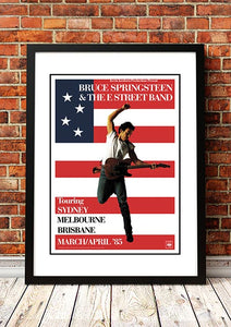 NNEDSZ Bruce Springsteen 'Born in the USA' Australian Tour Poster 1985 - Framed A2