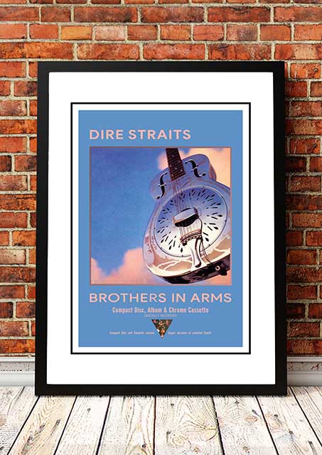 NNEDSZ Dire Straits 'Brothers In Arms' In Store Poster 1985 - Framed A1