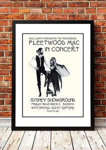NNEDSZ Fleetwood Mac / Santana 'Sydney Showground' Poster 1977 - Framed A3