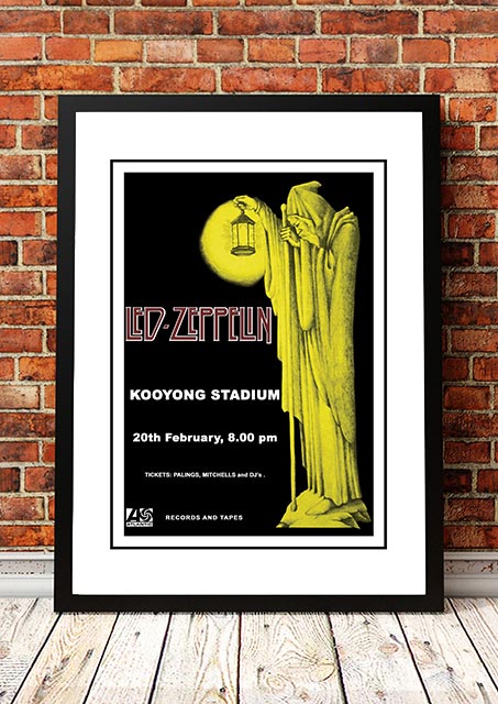 NNEDSZ Led Zeppelin 'Kooyong Stadium' Melbourne, Australian Tour Poster 1972 - Framed A2