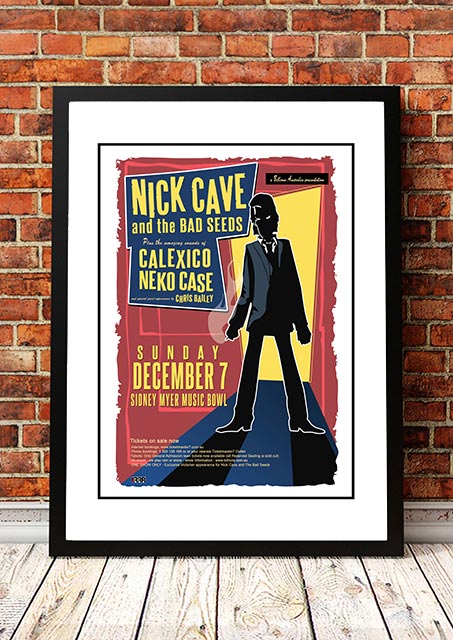 NNEDSZ Nick Cave and the Bad Seeds ‘Myer Music Bowl’ Melbourne, Australian Tour Poster 2003 - Framed A2