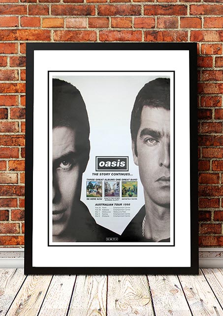 NNEDSZ Oasis 'Australian Tour' Poster 1998 - Framed A2