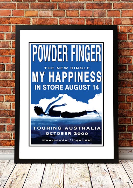 NNEDSZ Powderfinger 'My Happiness' In Store Poster 2000 - Framed A3