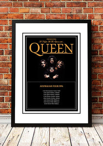 NNEDSZ Queen 'A Night At The Opera' Australian Tour Poster 1976 - Framed A3