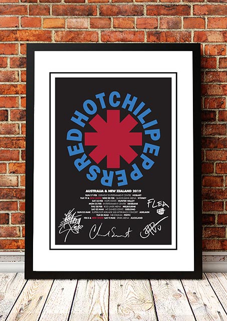 NNEDSZ Red Hot Chili Peppers 'Australian / NZ Tour' Poster 2019 - Framed A2