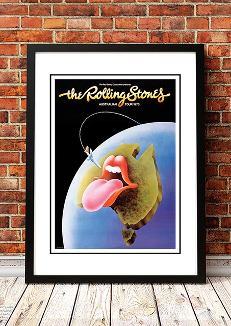 NNEDSZ The Rolling Stones 'Australian Tour' Poster 1973 - Framed A2