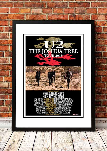 NNEDSZ U2 'Joshua Tree' Australian Tour Poster 2019 - Framed A2