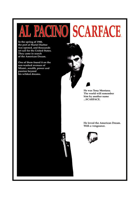 NNEDSZ Scarface' Cult Movie Poster! - Framed A3