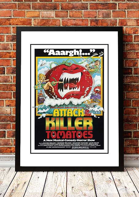 NNEDSZ Attack of the Killer Tomatoes' Cult Movie Poster! - Framed A4