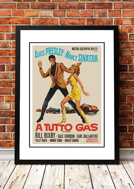NNEDSZ Elvis 'A Tutto Gas' Framed Movie Poster! - Framed A3