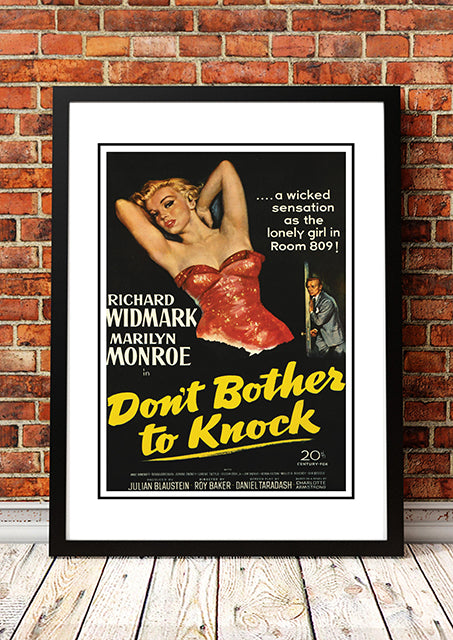 NNEDSZ Marilyn Monroe ‘Don’t Bother to Knock’ Framed Movie Poster! - Framed A4