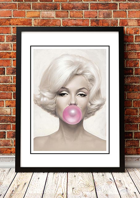 NNEDSZ Marilyn Monroe 'Bubblegum' Framed Poster! - Framed A4