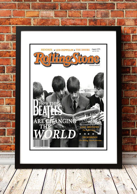 NNEDSZ The Beatles' Rolling Stone Magazine Cover! - Framed A3