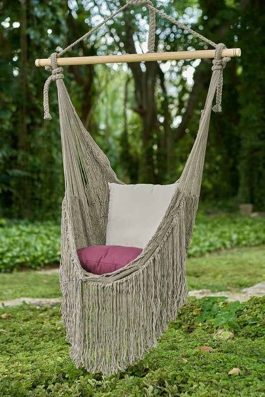 NNEDSZ Fringed Cotton Rope Mexican Hammock Swing from Mexico in Dream Sands