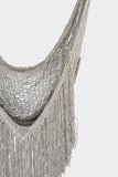 NNEDSZ Fringed Cotton Rope Mexican Hammock Swing from Mexico in Dream Sands