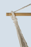 NNEDSZ Fringed Cotton Rope Mexican Hammock Swing from Mexico in Ivory