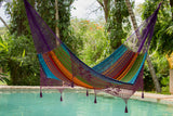 NNEDSZ Outdoor undercover cotton Mayan Legacy hammock with hand crocheted tassels King Size Colorina